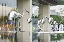 戶外大金屬抽象雕塑擺件酒店會所售樓處庭院不銹鋼軟裝飾